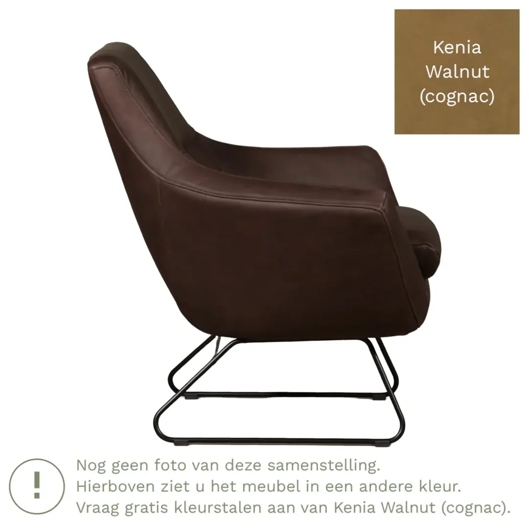 afbeelding van Leren fauteuil Fame - Kenia Walnut (cognac)
