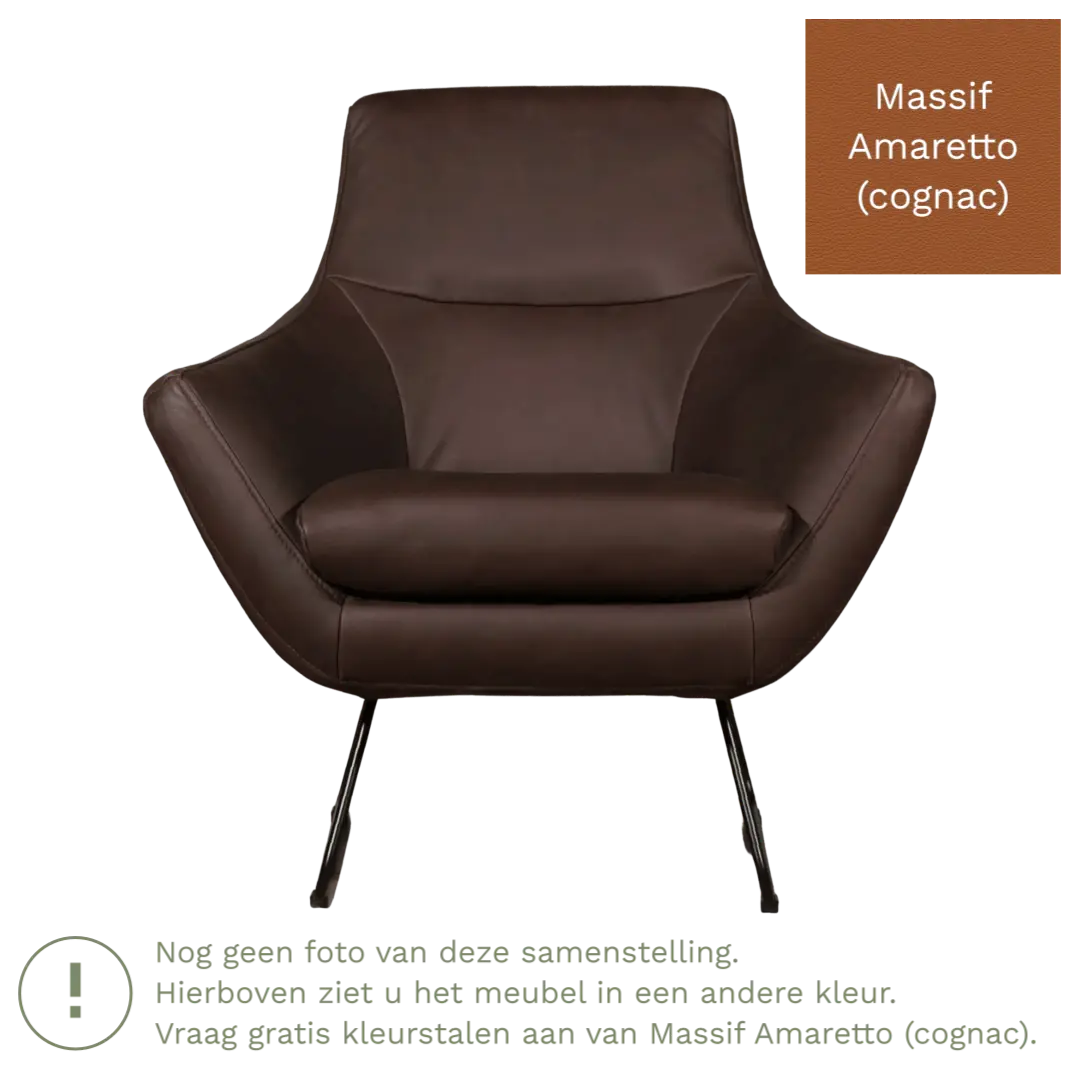 afbeelding van Leren fauteuil Fame - Massif Amaretto (cognac)