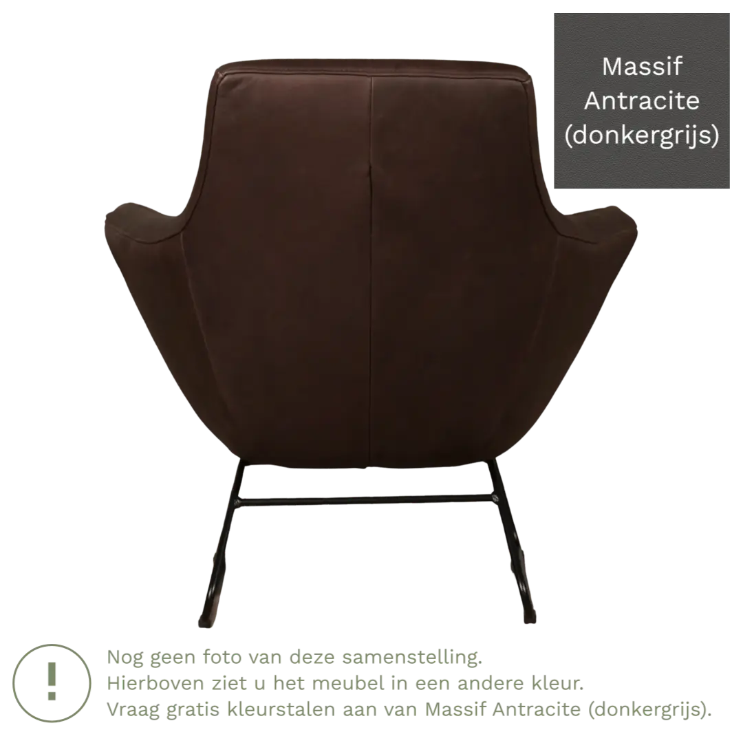 afbeelding van Leren fauteuil Fame - Massif Antracite (donkergrijs)
