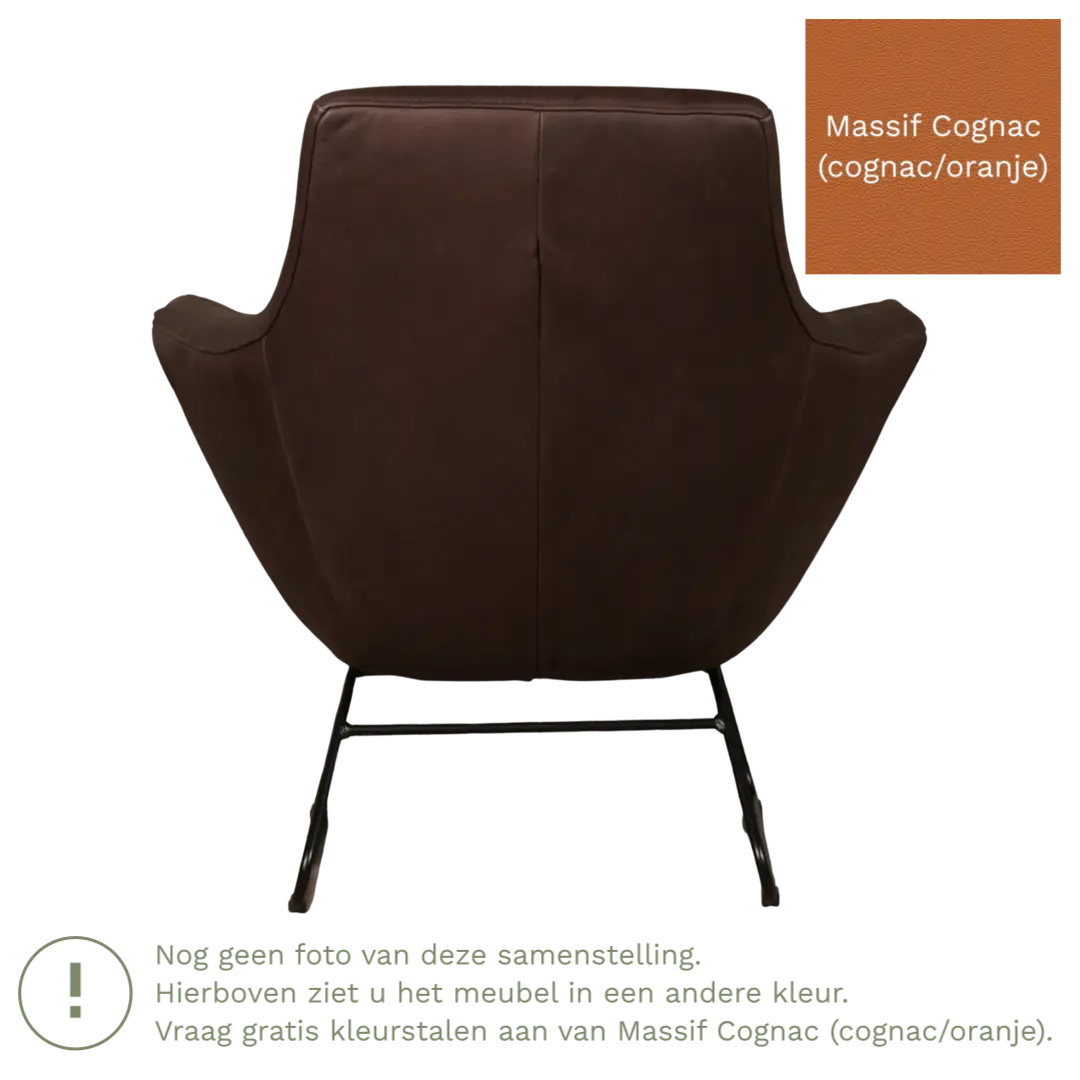 afbeelding van Leren fauteuil Fame - Massif Cognac (cognac/oranje)