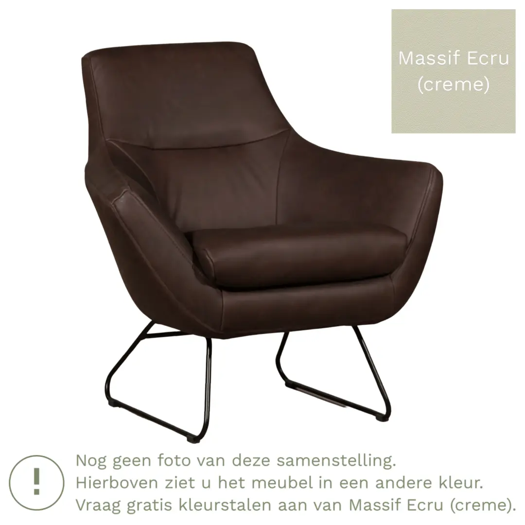 afbeelding van Leren fauteuil Fame - Massif Ecru (crème)