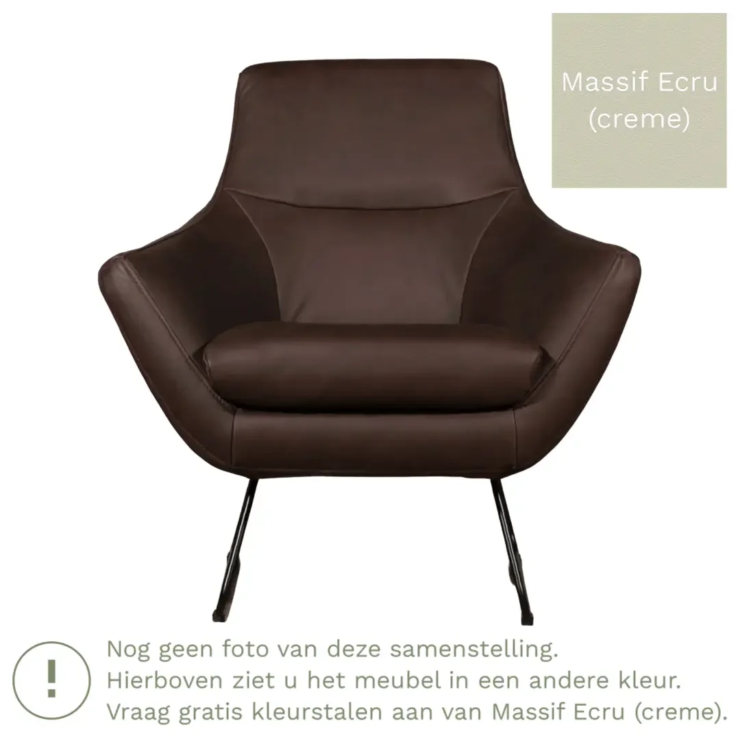 afbeelding van Leren fauteuil Fame - Massif Ecru (crème)