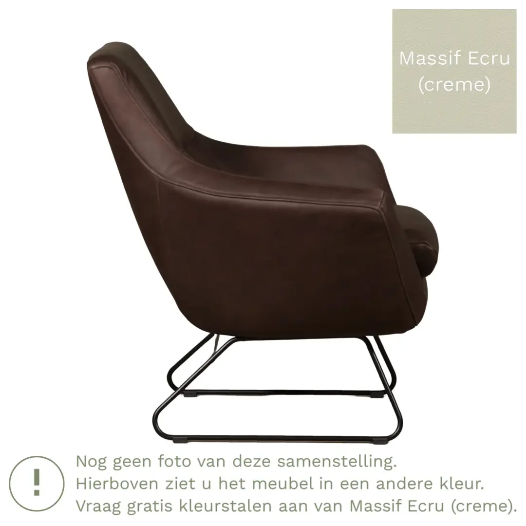 afbeelding van Leren fauteuil Fame - Massif Ecru (crème)