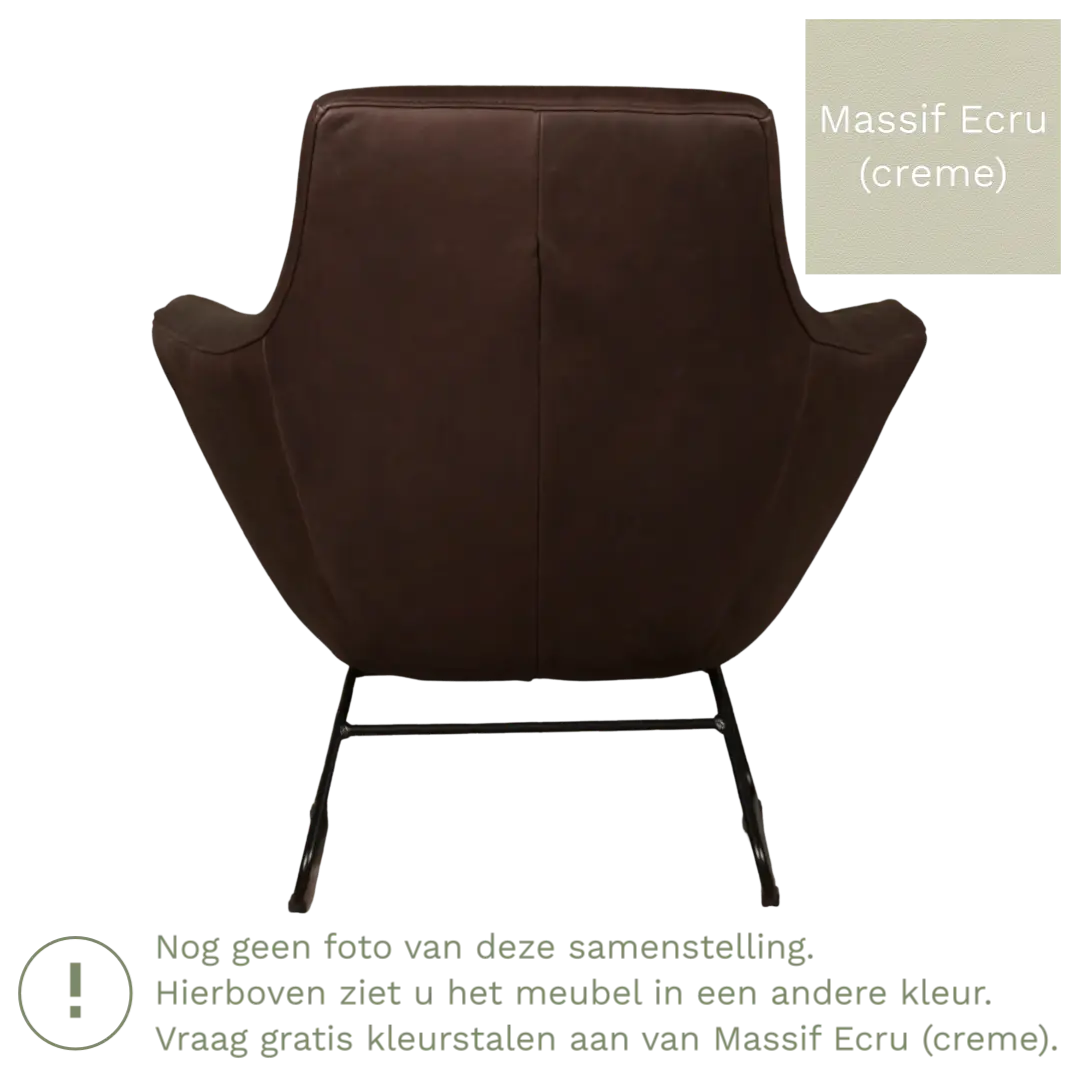 afbeelding van Leren fauteuil Fame - Massif Ecru (crème)