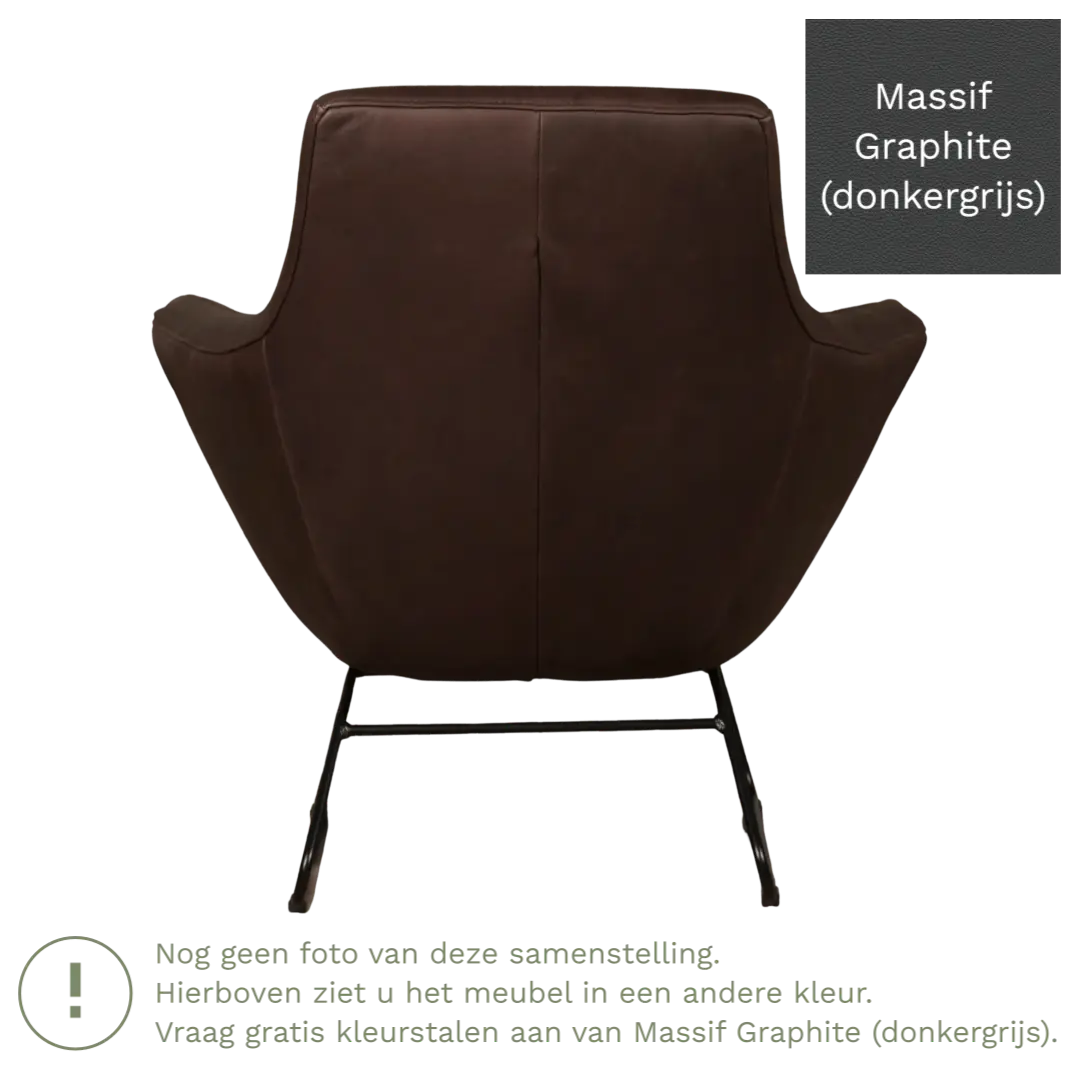 afbeelding van Leren fauteuil Fame - Massif Graphite (donkergrijs)