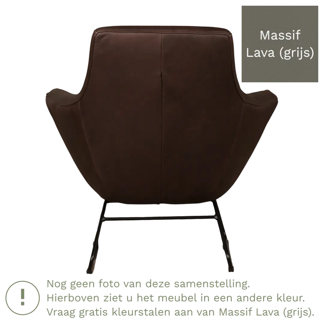 afbeelding van Leren fauteuil Fame - Massif Lava (grijs)