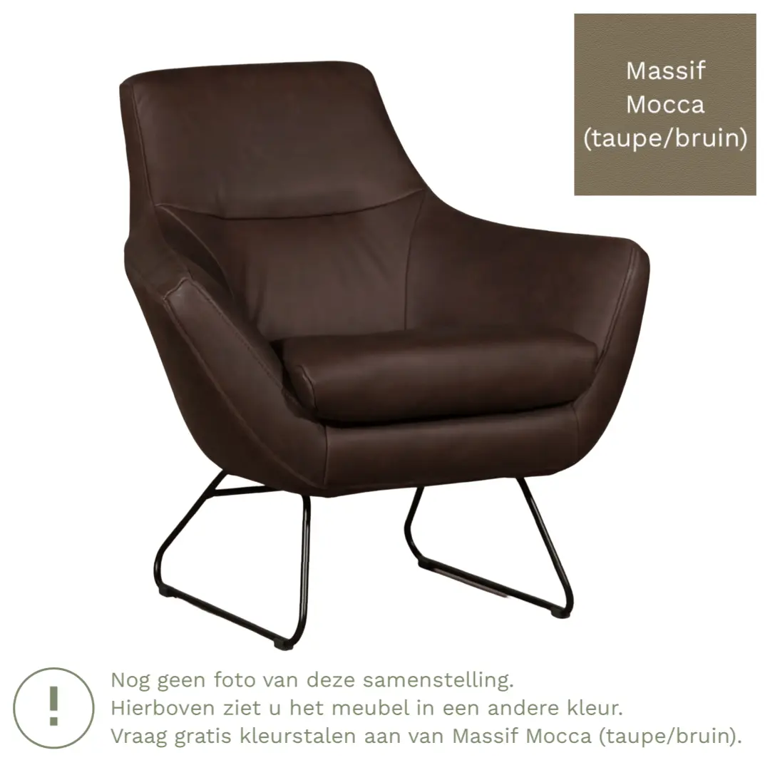 afbeelding van Leren fauteuil Fame - Massif Mocca (taupe/bruin)