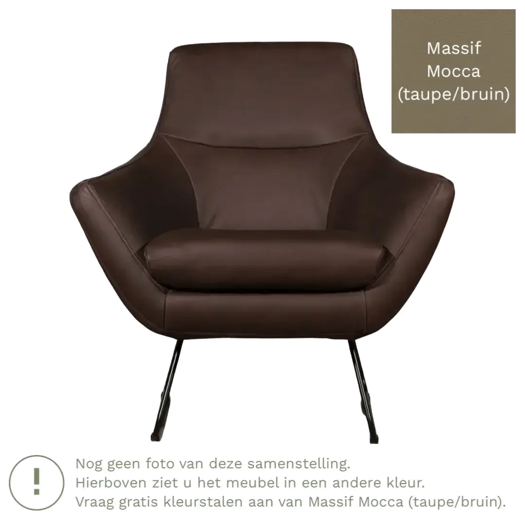 afbeelding van Leren fauteuil Fame - Massif Mocca (taupe/bruin)