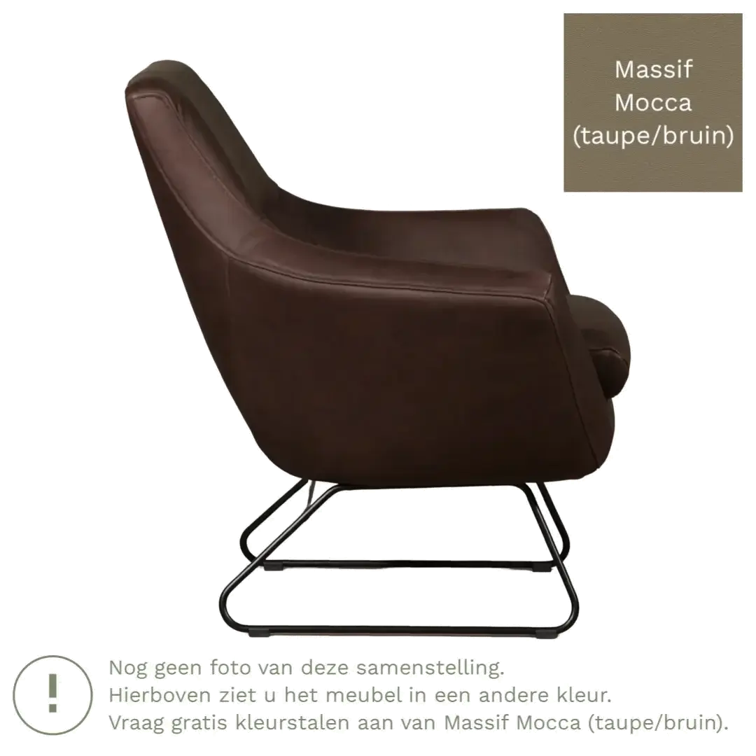 afbeelding van Leren fauteuil Fame - Massif Mocca (taupe/bruin)