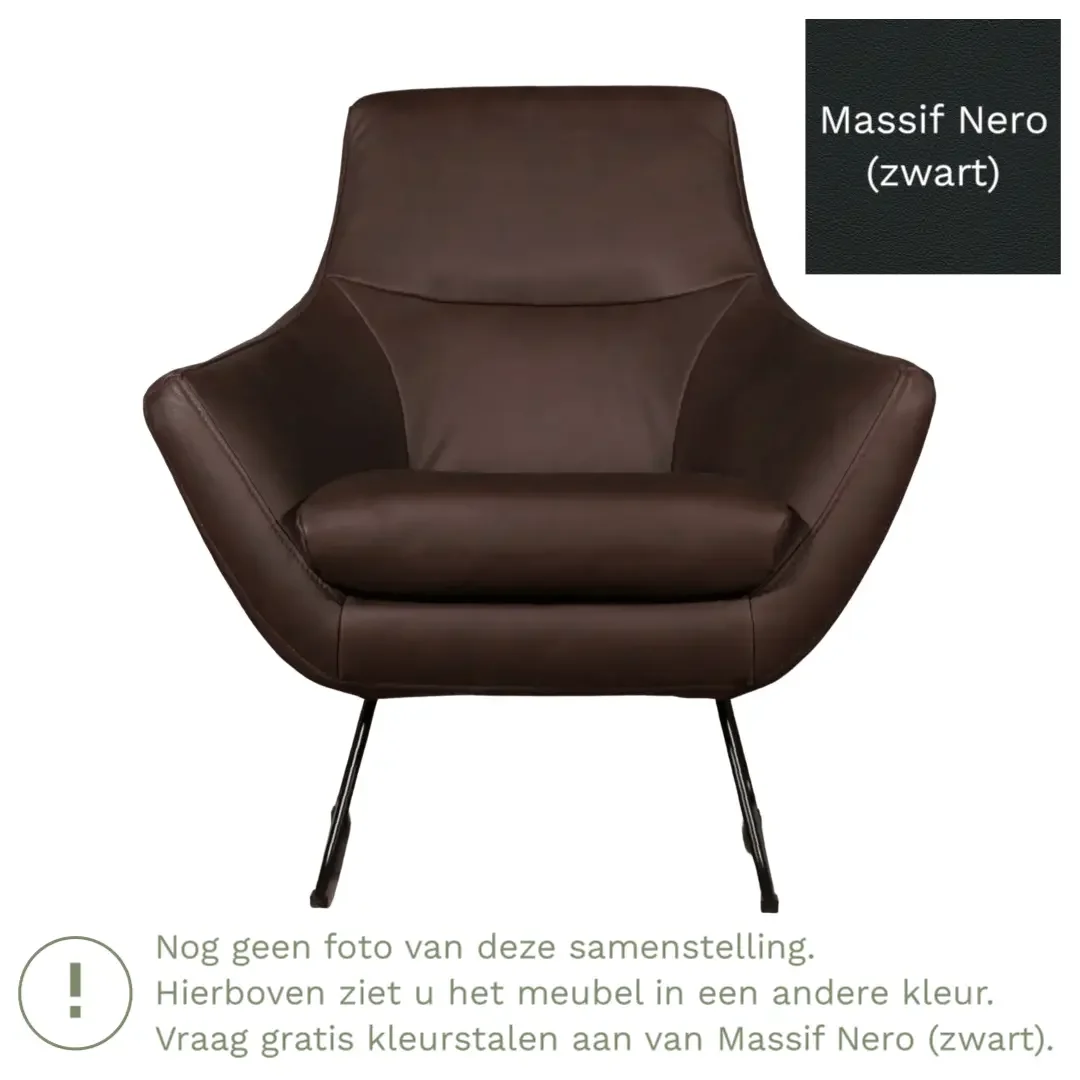 afbeelding van Leren fauteuil Fame - Massif Nero (zwart)