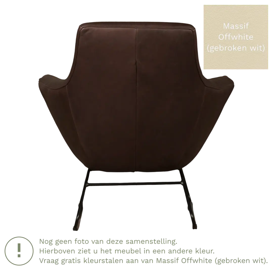 afbeelding van Leren fauteuil Fame - Massif Offwhite (gebroken wit)