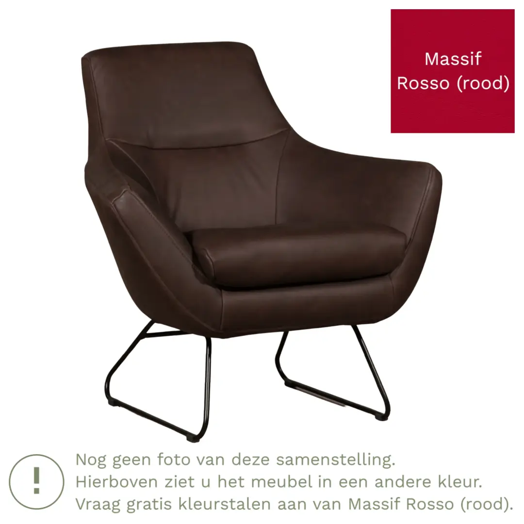 afbeelding van Leren fauteuil Fame - Massif Rosso (rood)