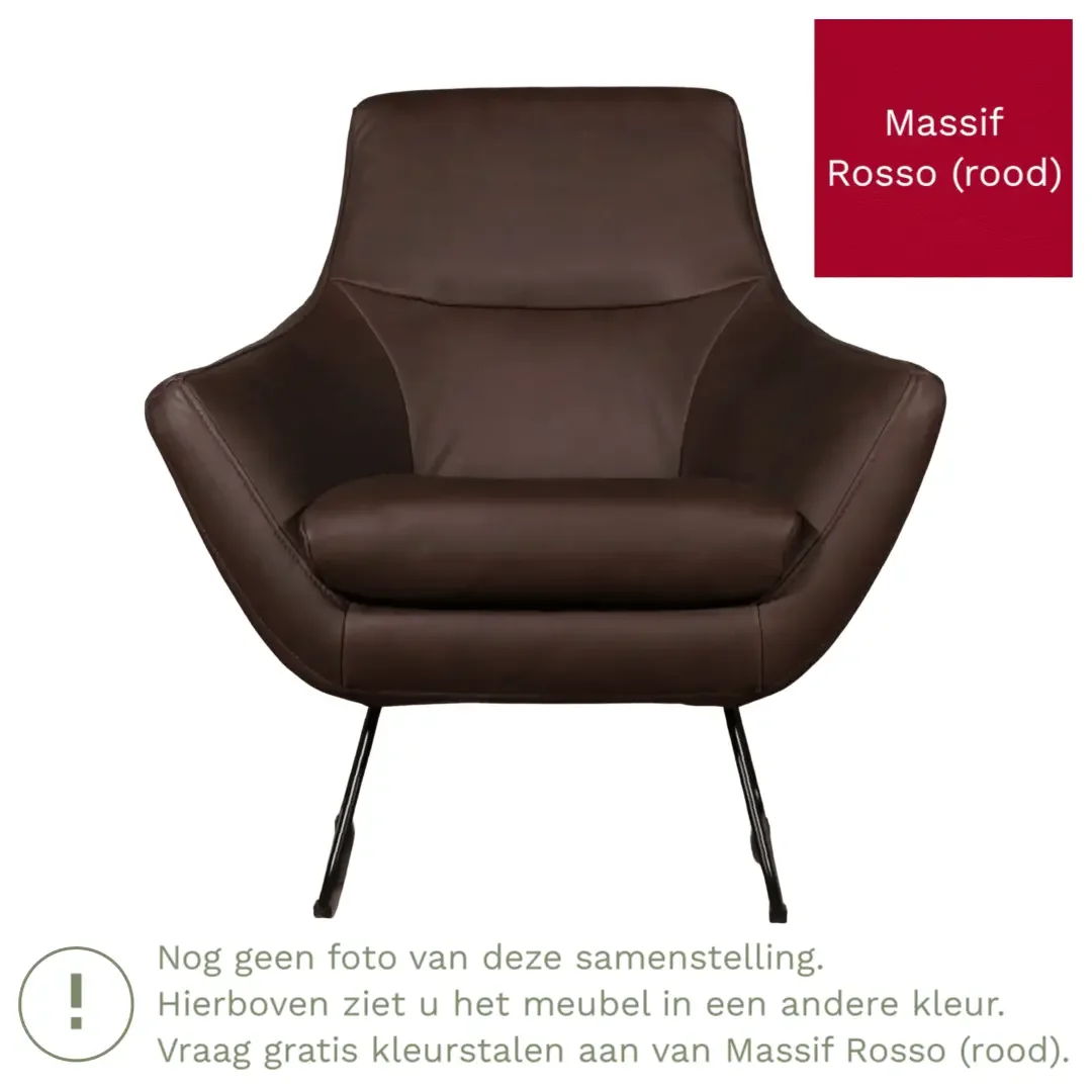 afbeelding van Leren fauteuil Fame - Massif Rosso (rood)