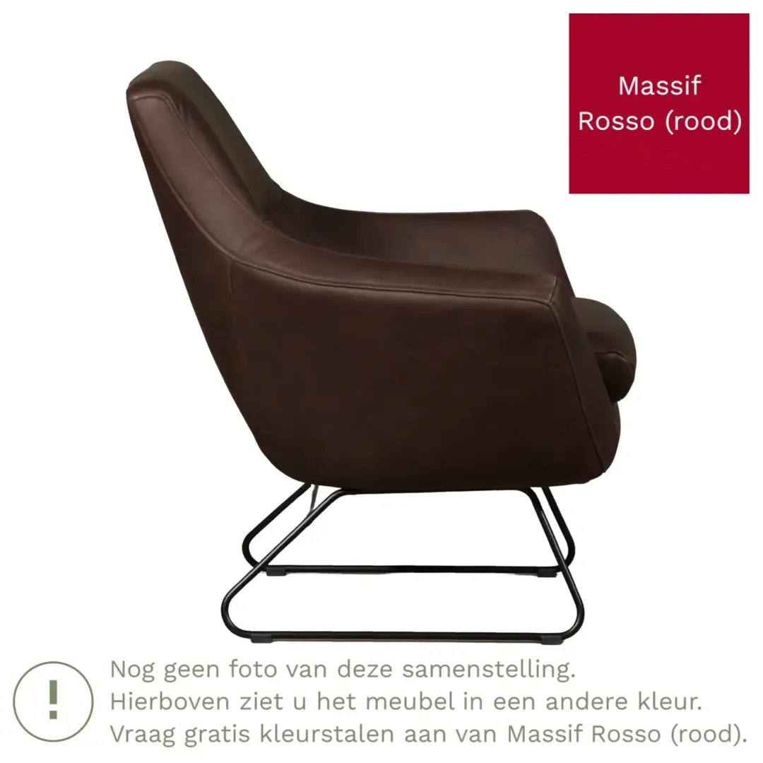 afbeelding van Leren fauteuil Fame - Massif Rosso (rood)