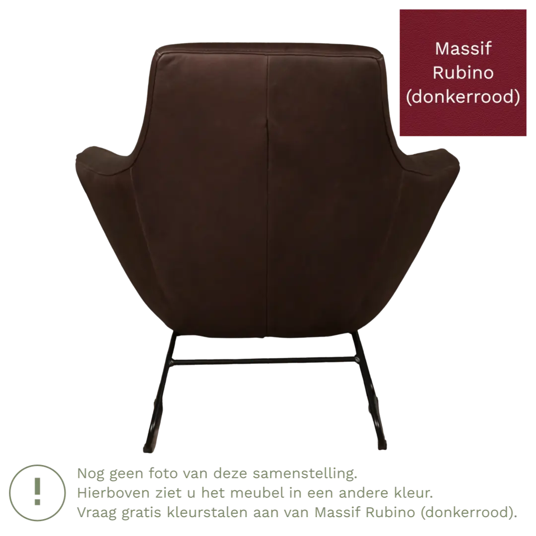 afbeelding van Leren fauteuil Fame - Massif Rubino (donkerrood)
