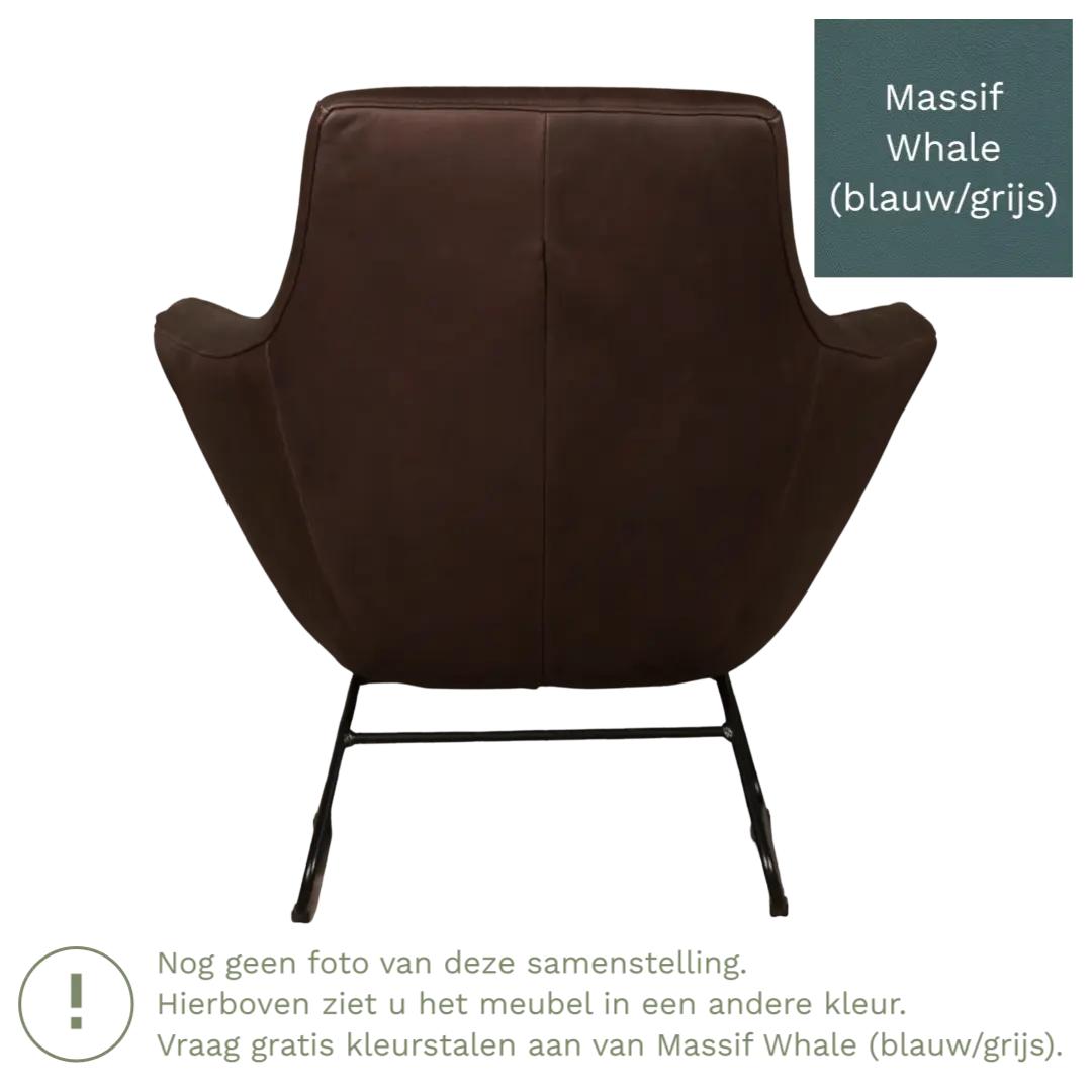 afbeelding van Leren fauteuil Fame - Massif Whale (blauw/grijs)