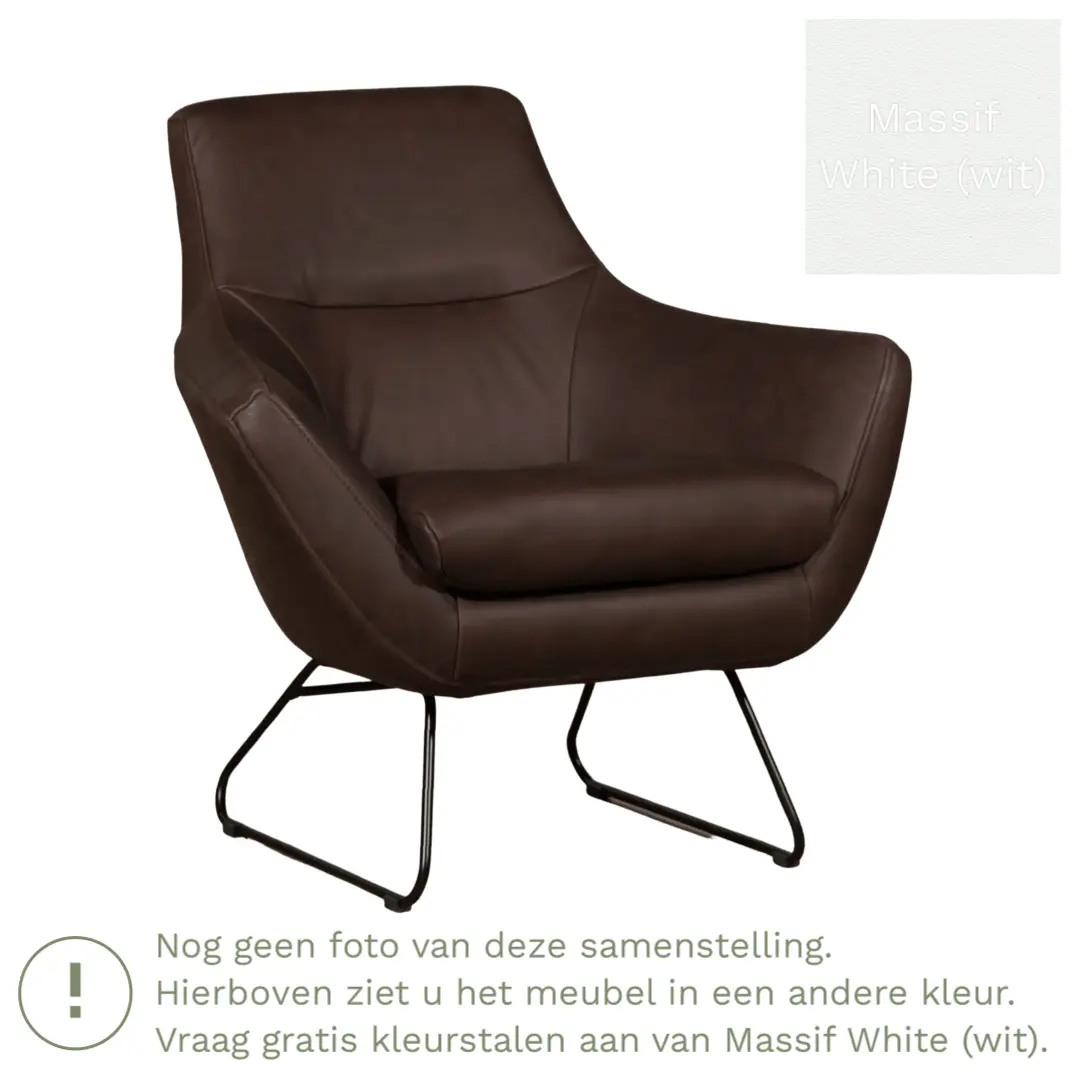 afbeelding van Leren fauteuil Fame - Massif White (wit)