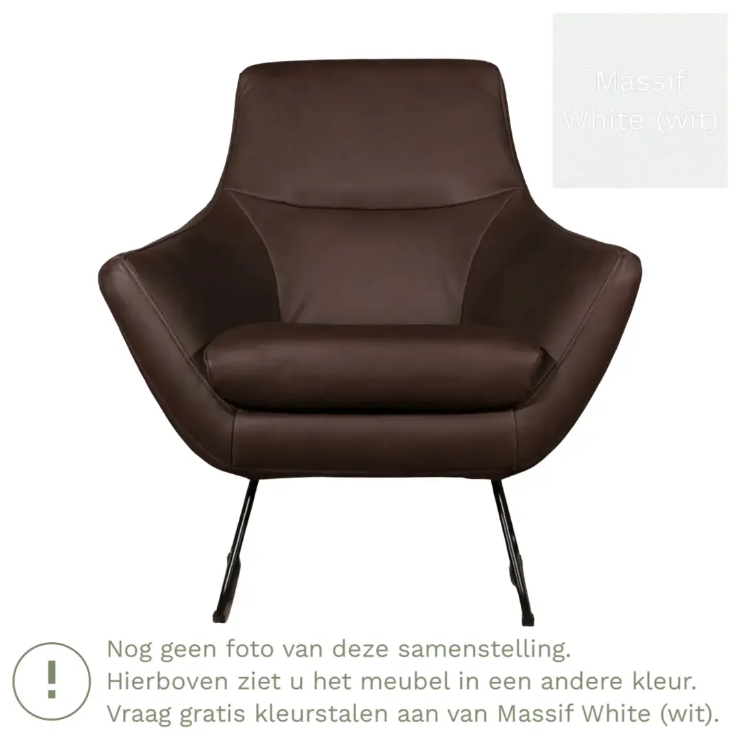 afbeelding van Leren fauteuil Fame - Massif White (wit)