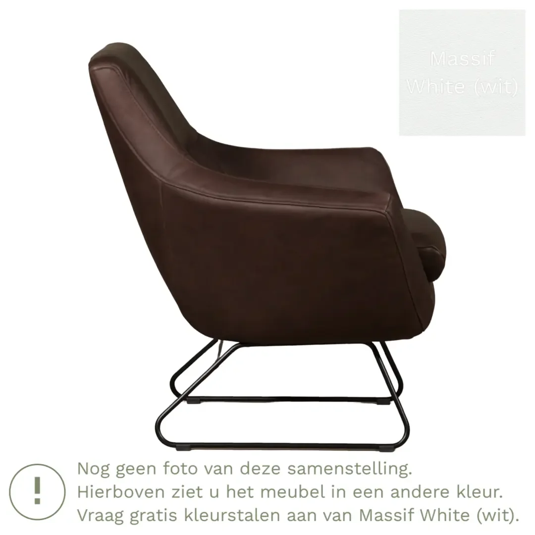 afbeelding van Leren fauteuil Fame - Massif White (wit)