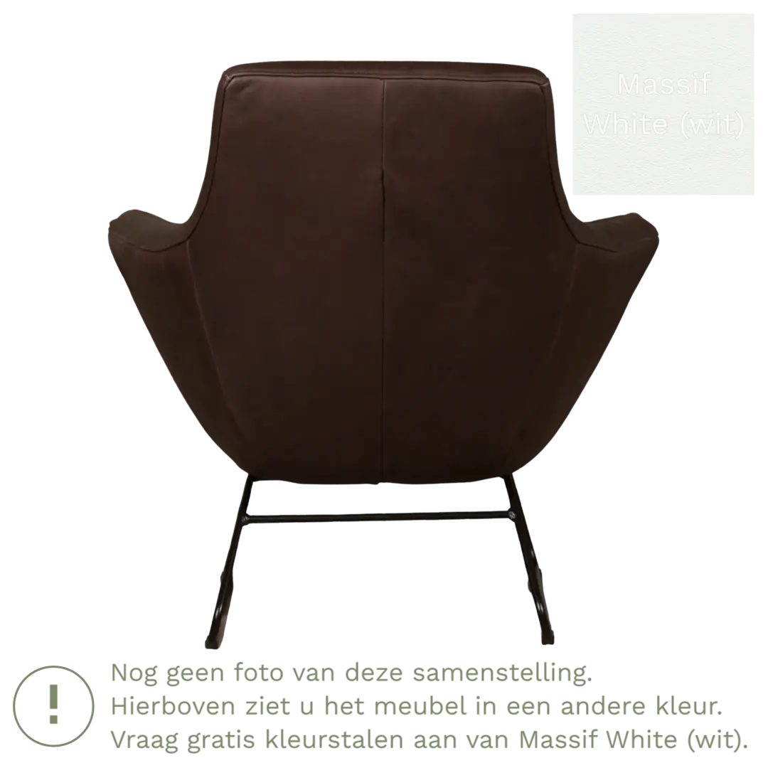 afbeelding van Leren fauteuil Fame - Massif White (wit)
