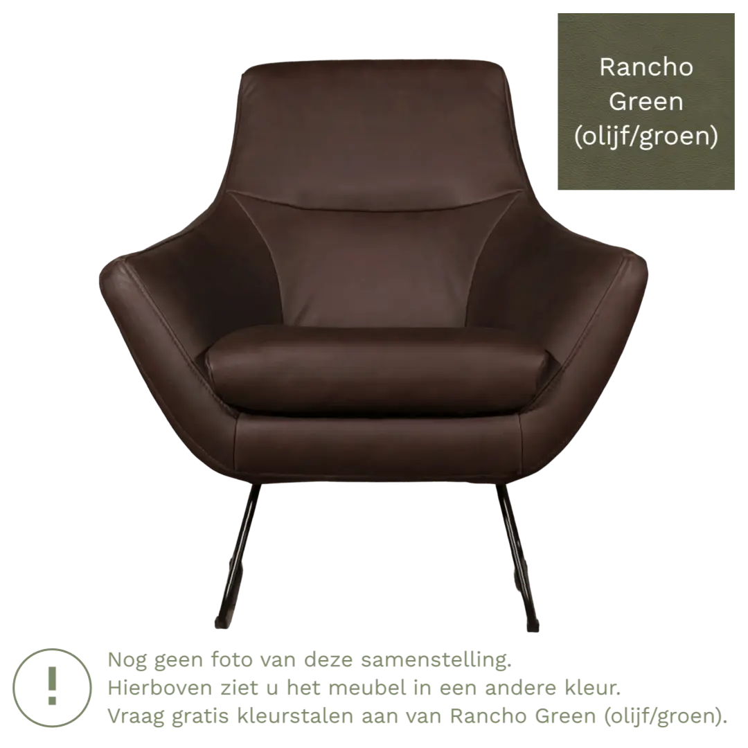afbeelding van Leren fauteuil Fame - Rancho Green (olijf/groen)