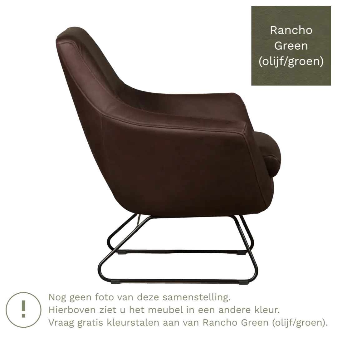 afbeelding van Leren fauteuil Fame - Rancho Green (olijf/groen)