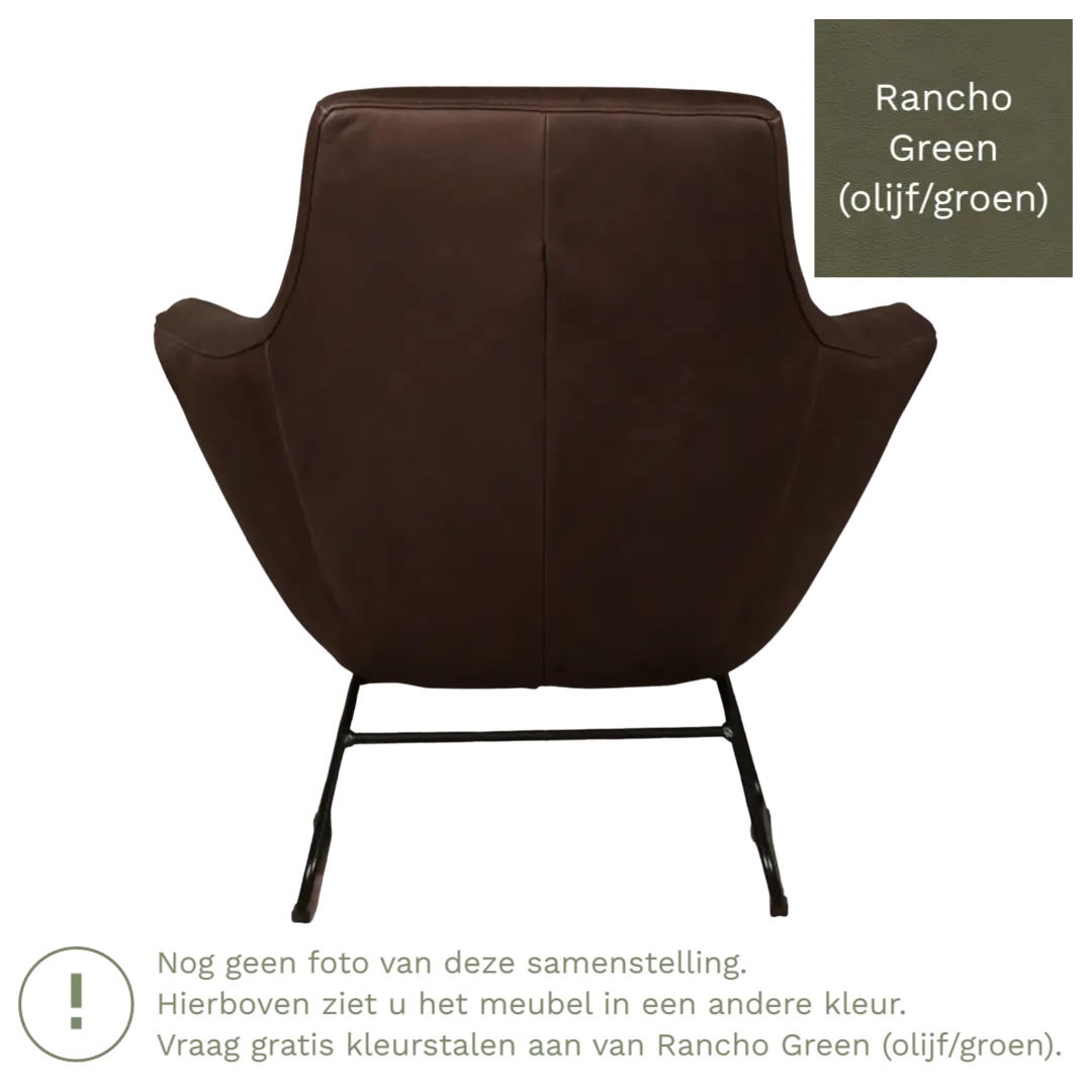 afbeelding van Leren fauteuil Fame - Rancho Green (olijf/groen)