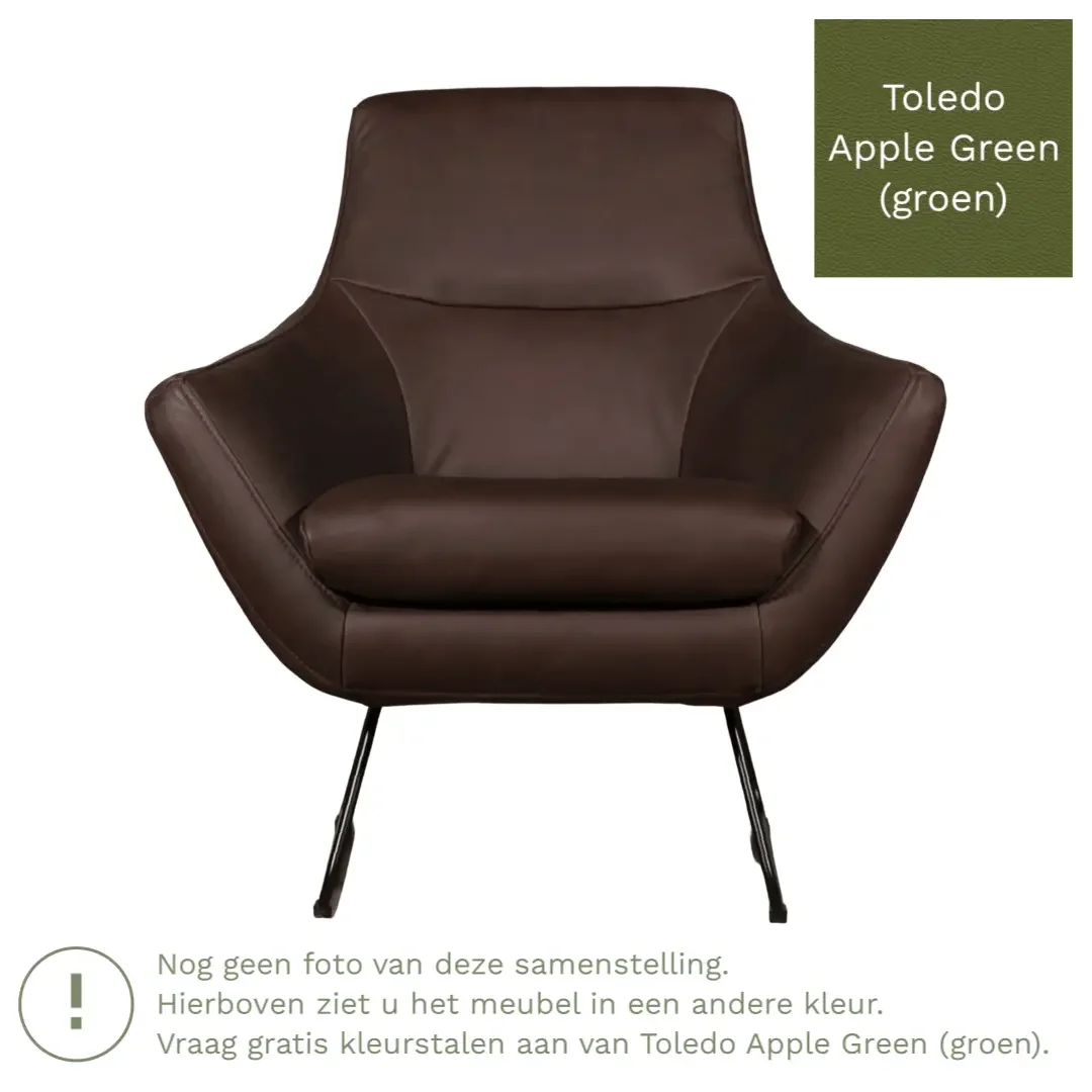 afbeelding van Leren fauteuil Fame - Toledo Apple Green (groen)