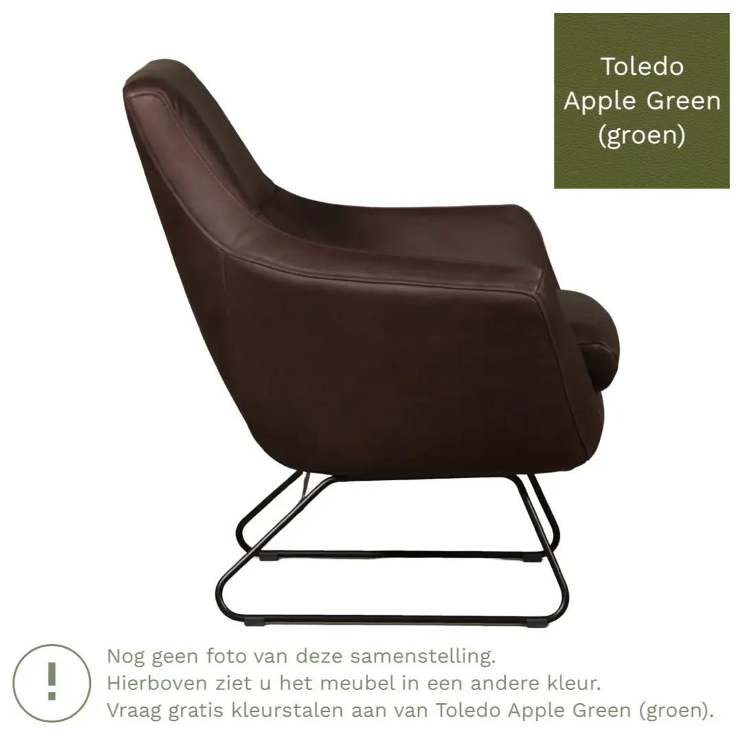 afbeelding van Leren fauteuil Fame - Toledo Apple Green (groen)