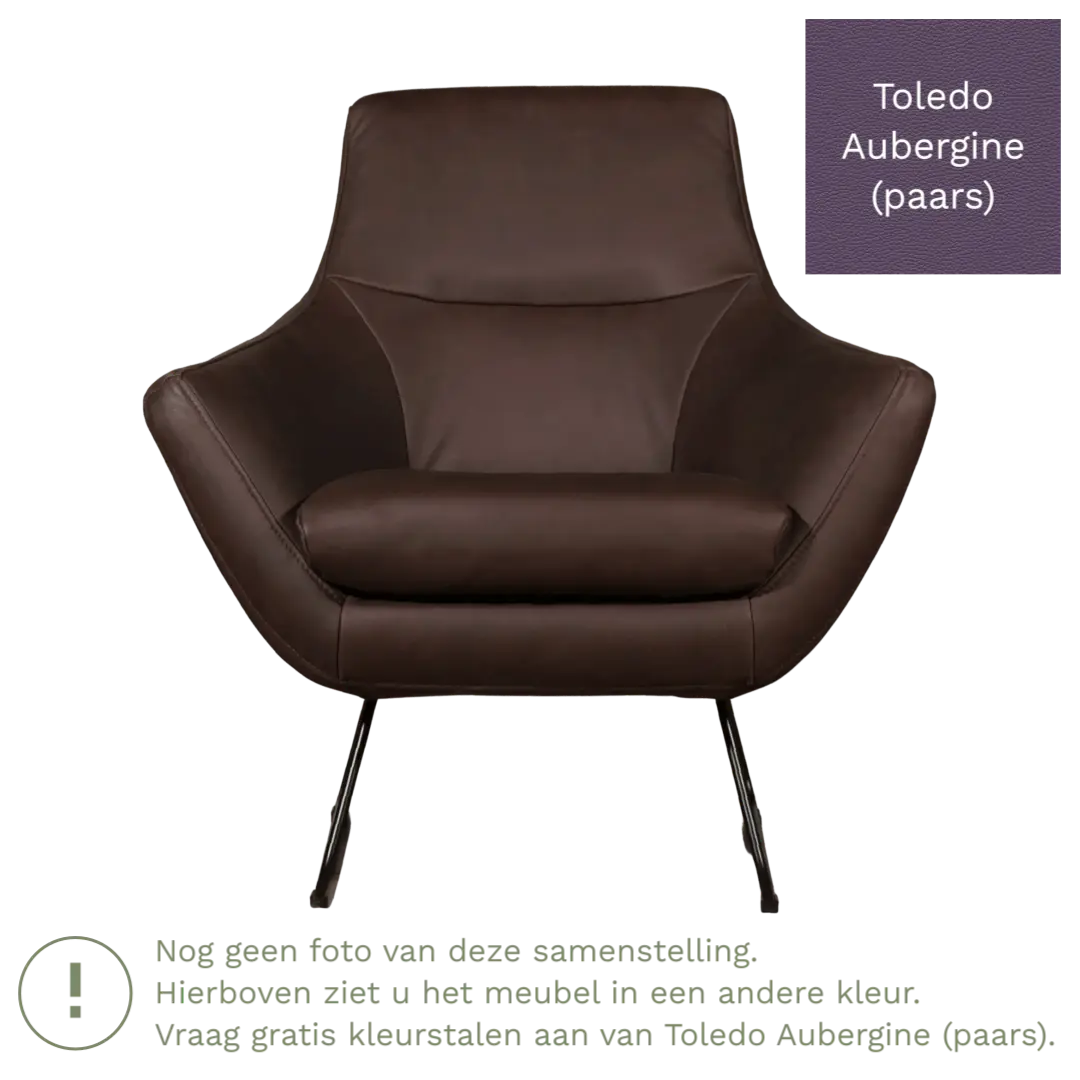 afbeelding van Leren fauteuil Fame - Toledo Aubergine (paars)