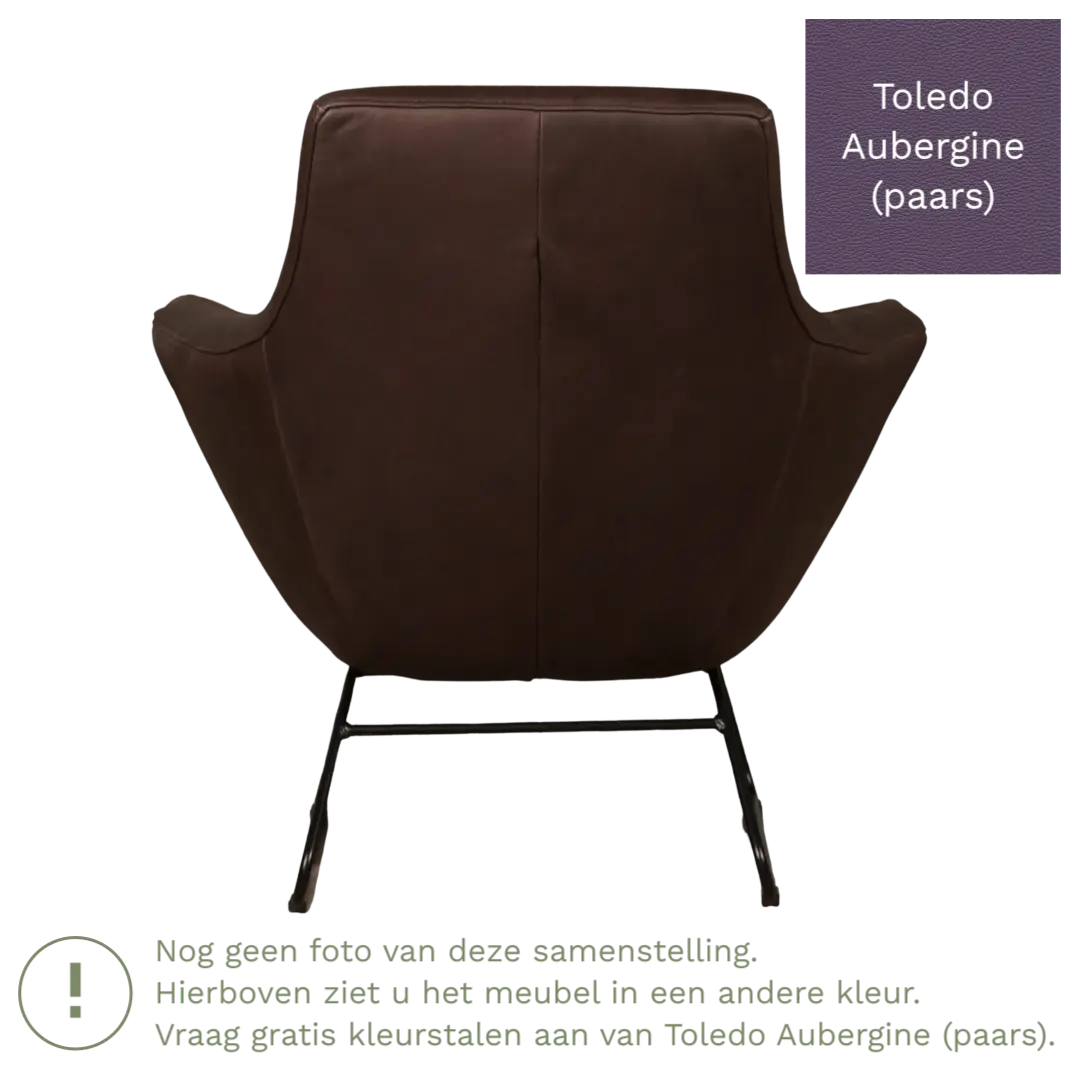 afbeelding van Leren fauteuil Fame - Toledo Aubergine (paars)