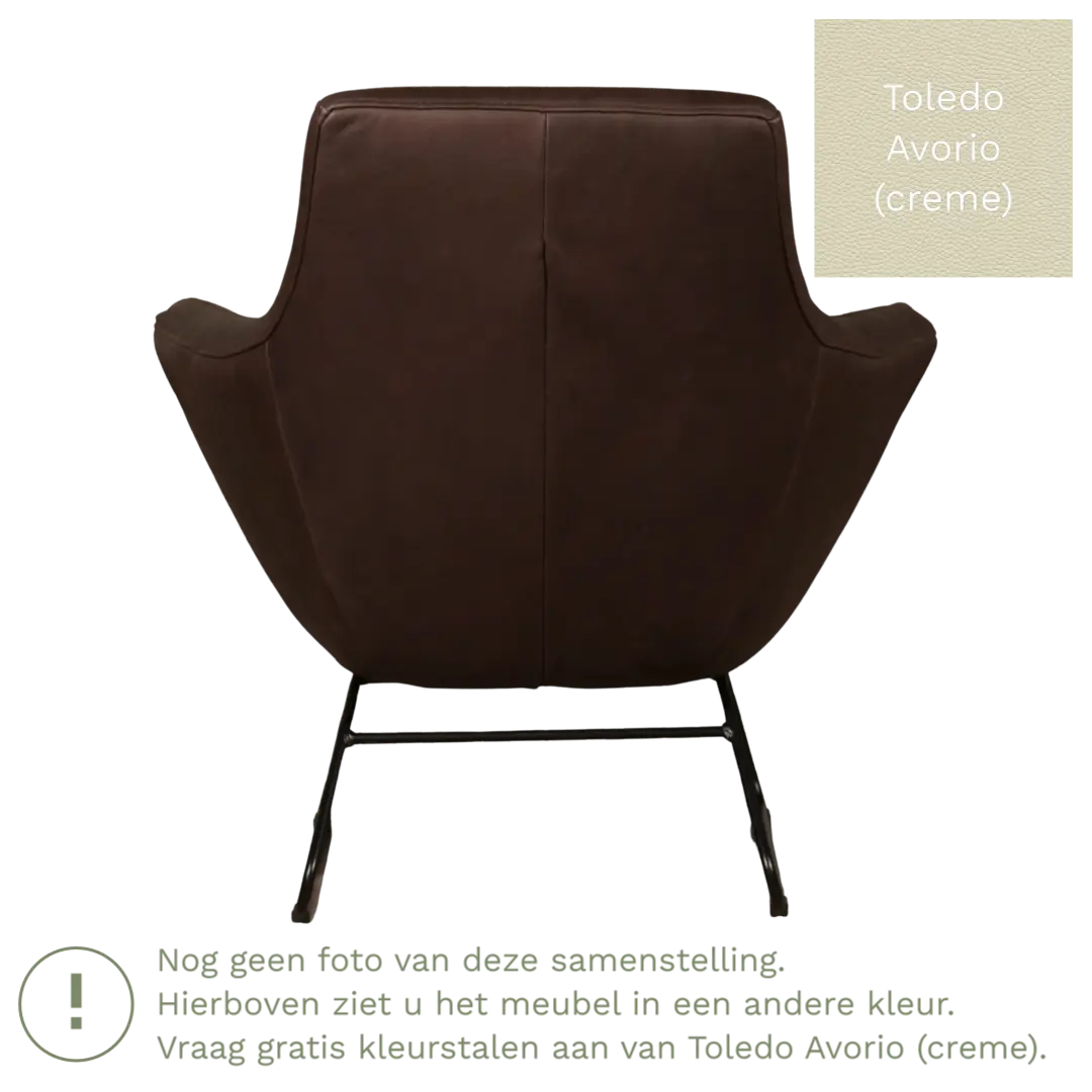 afbeelding van Leren fauteuil Fame - Toledo Avorio (crème)