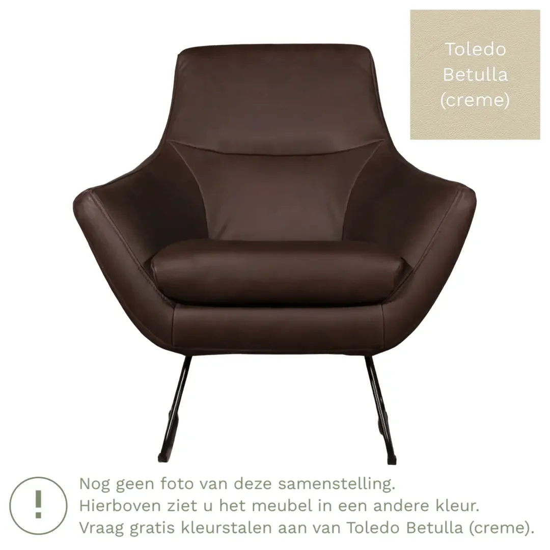afbeelding van Leren fauteuil Fame - Toledo Betulla (crème)