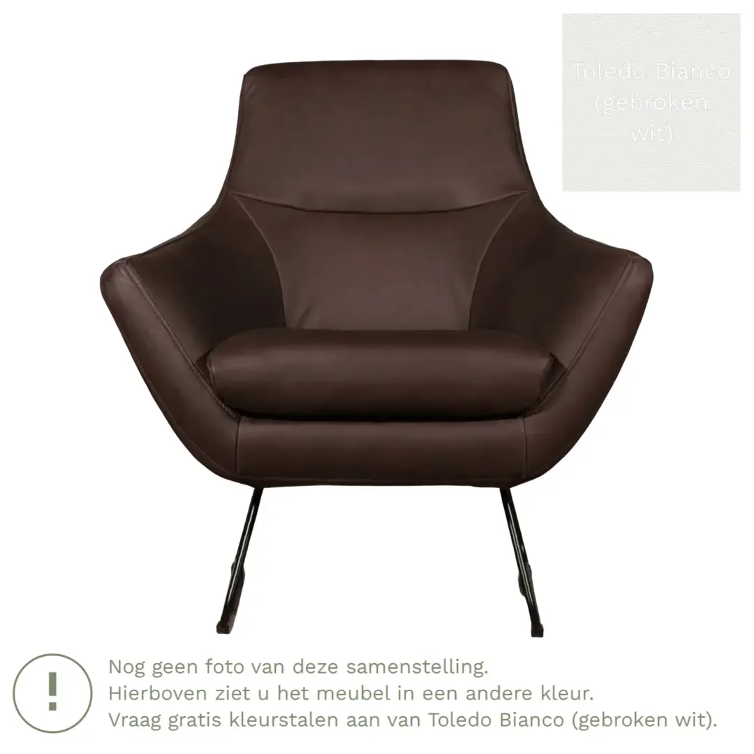 afbeelding van Leren fauteuil Fame - Toledo Bianco (gebroken wit)