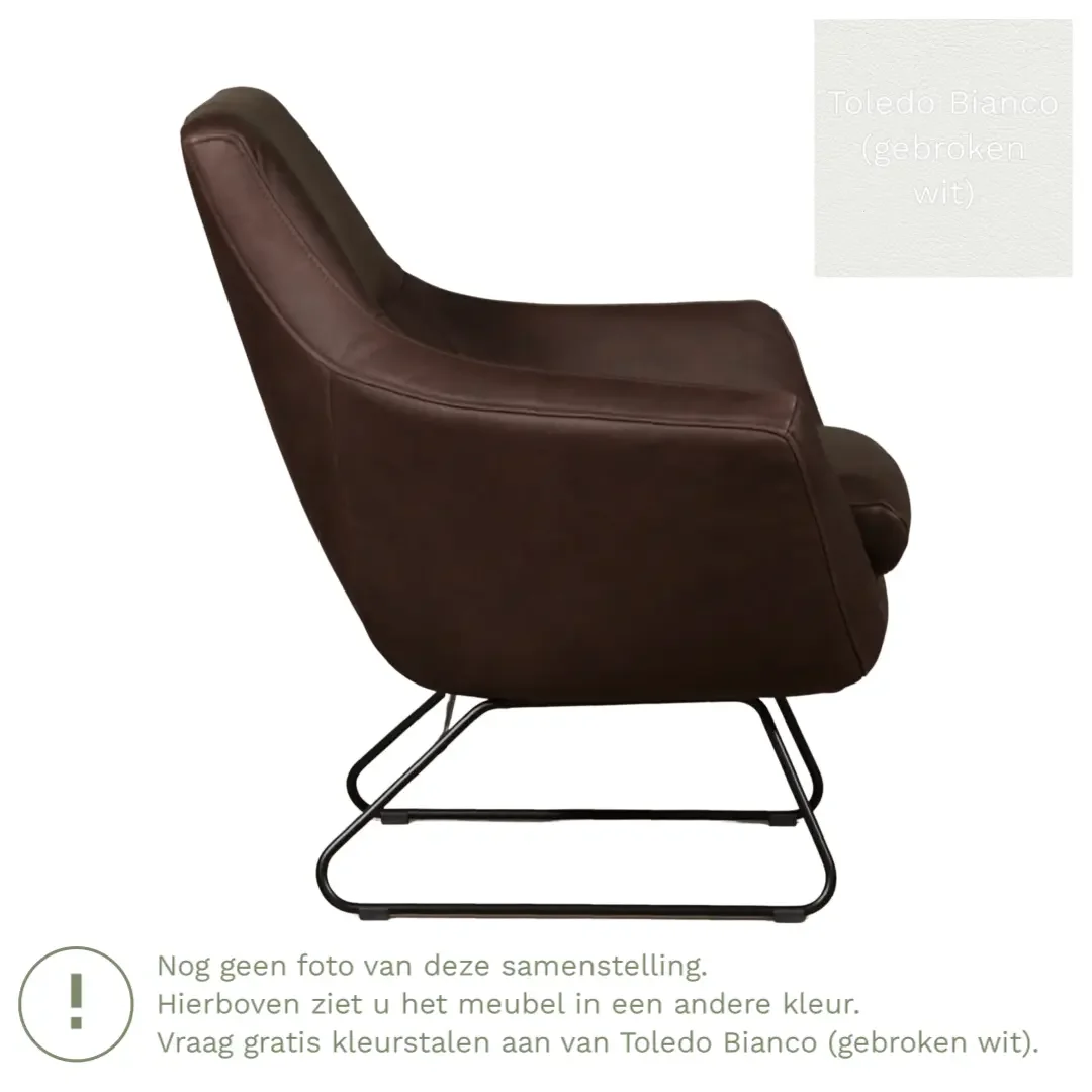 afbeelding van Leren fauteuil Fame - Toledo Bianco (gebroken wit)