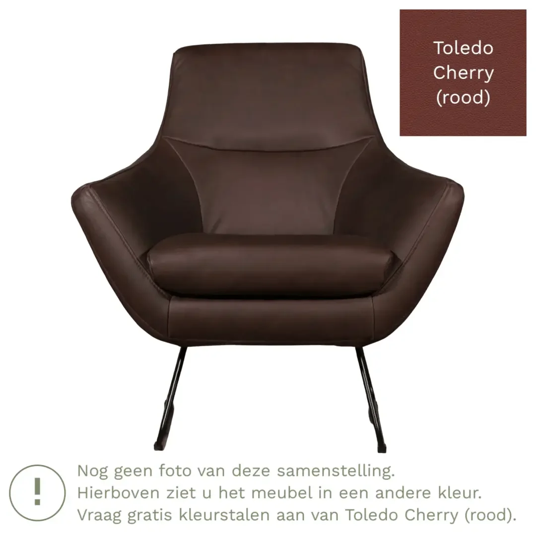 afbeelding van Leren fauteuil Fame - Toledo Cherry (rood)