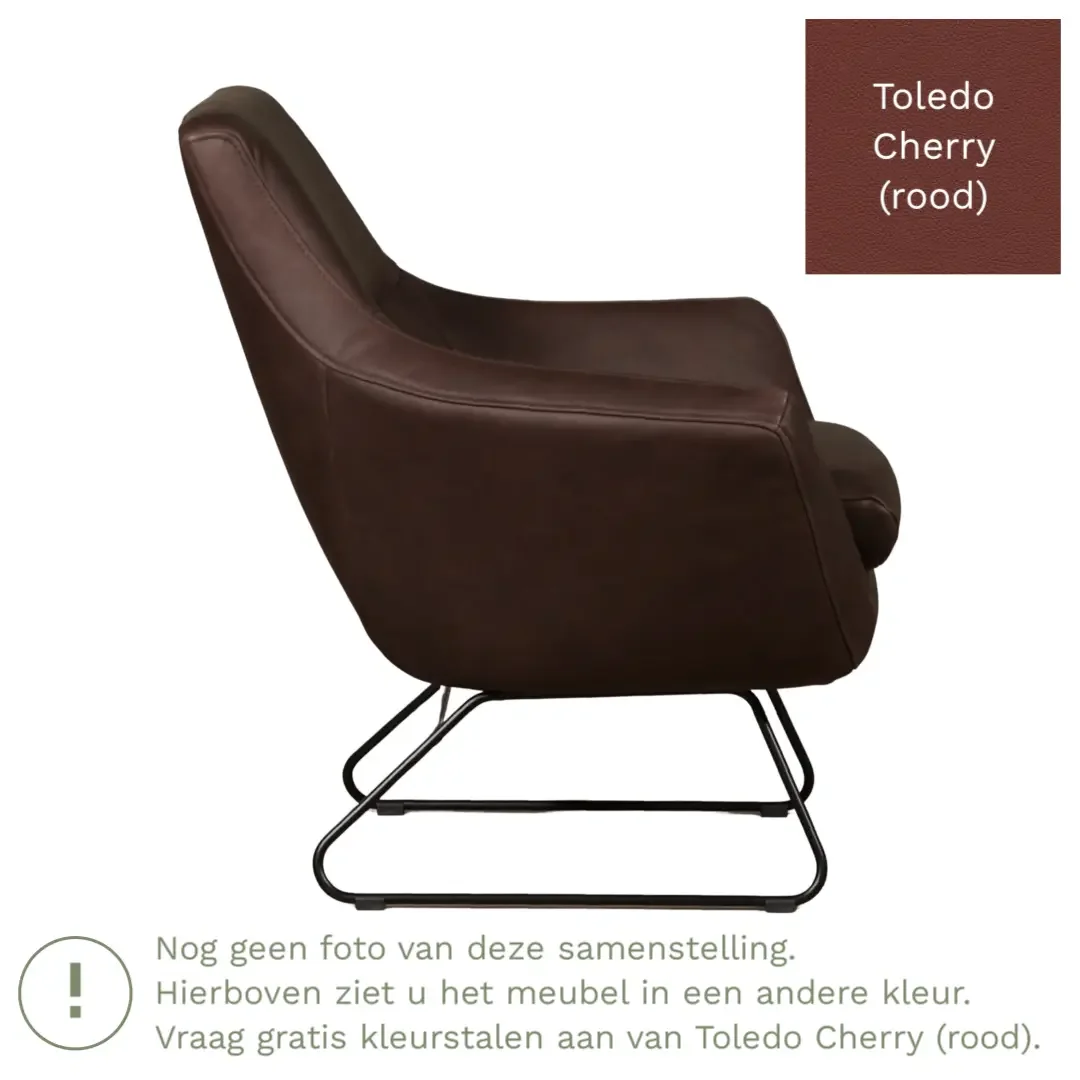 afbeelding van Leren fauteuil Fame - Toledo Cherry (rood)