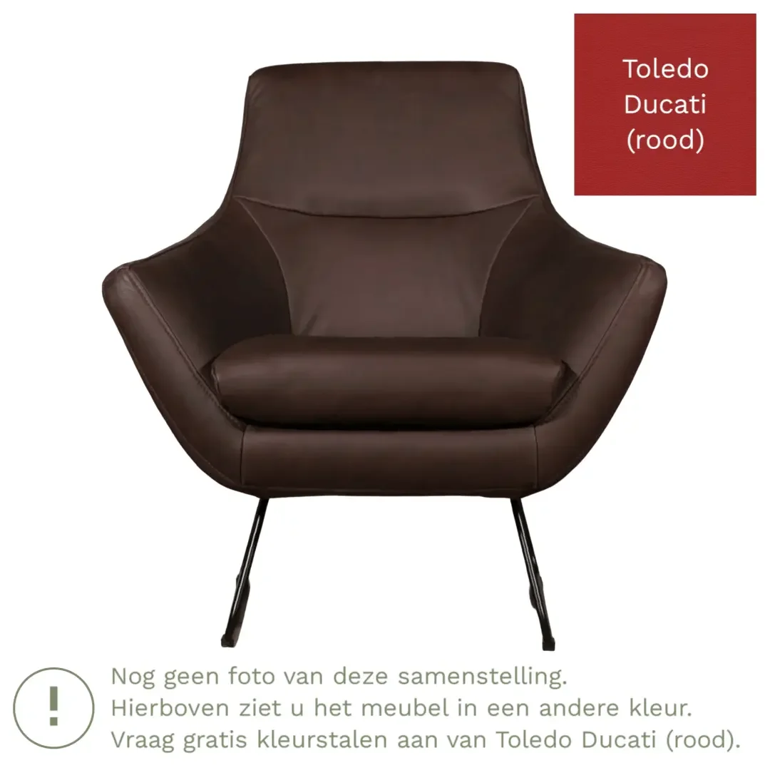 afbeelding van Leren fauteuil Fame - Toledo Ducati (rood)
