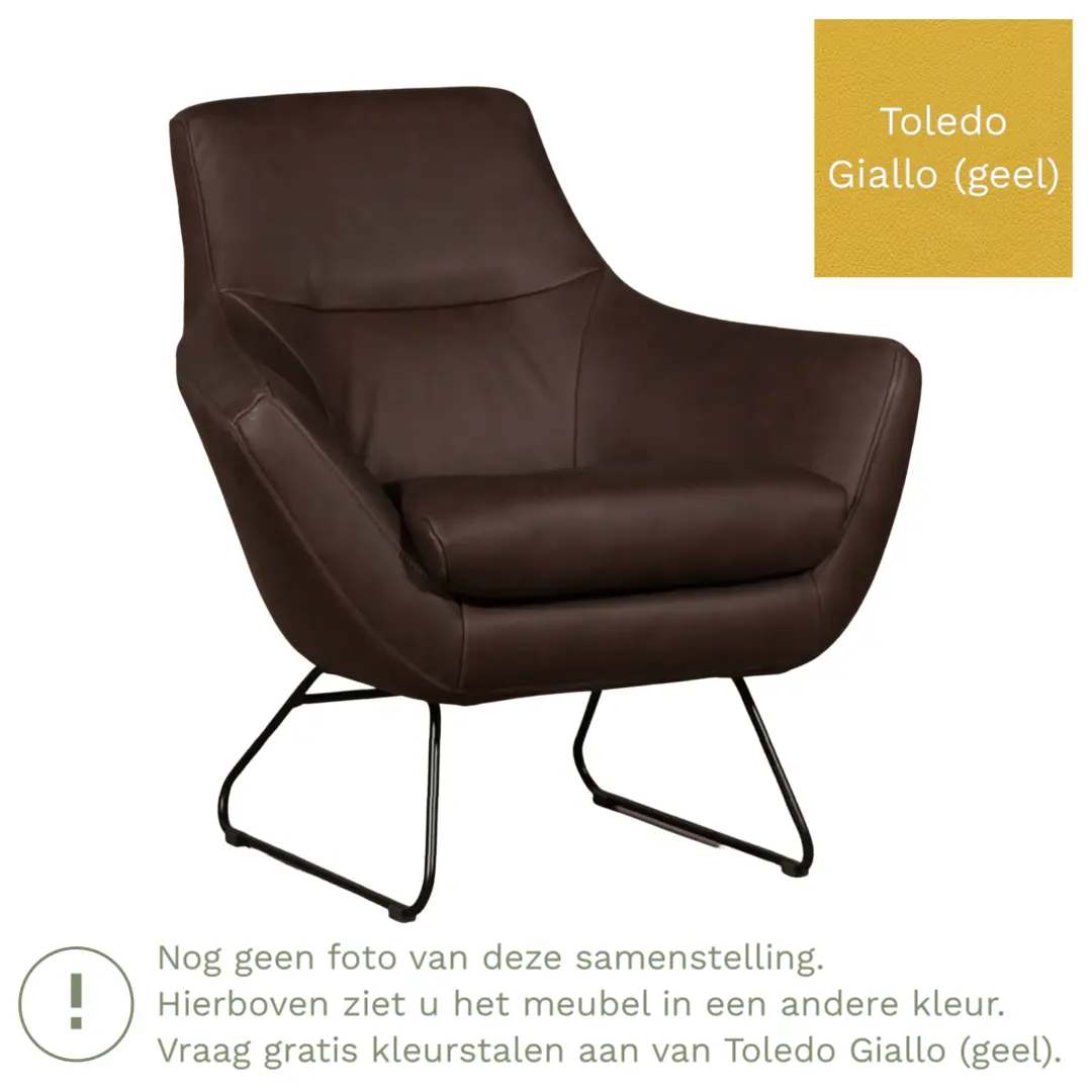 afbeelding van Leren fauteuil Fame - Toledo Giallo (geel)
