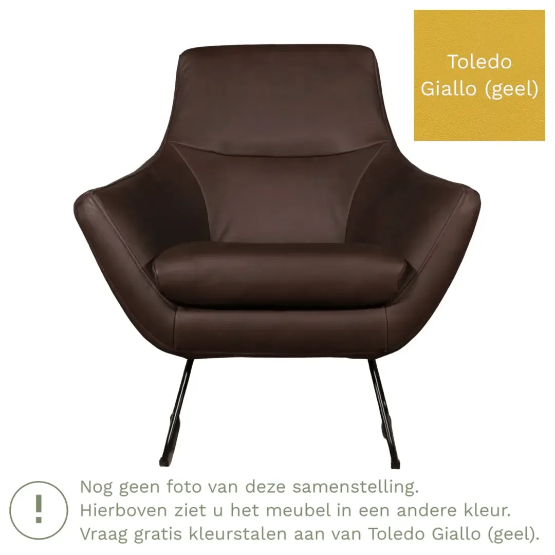 afbeelding van Leren fauteuil Fame - Toledo Giallo (geel)