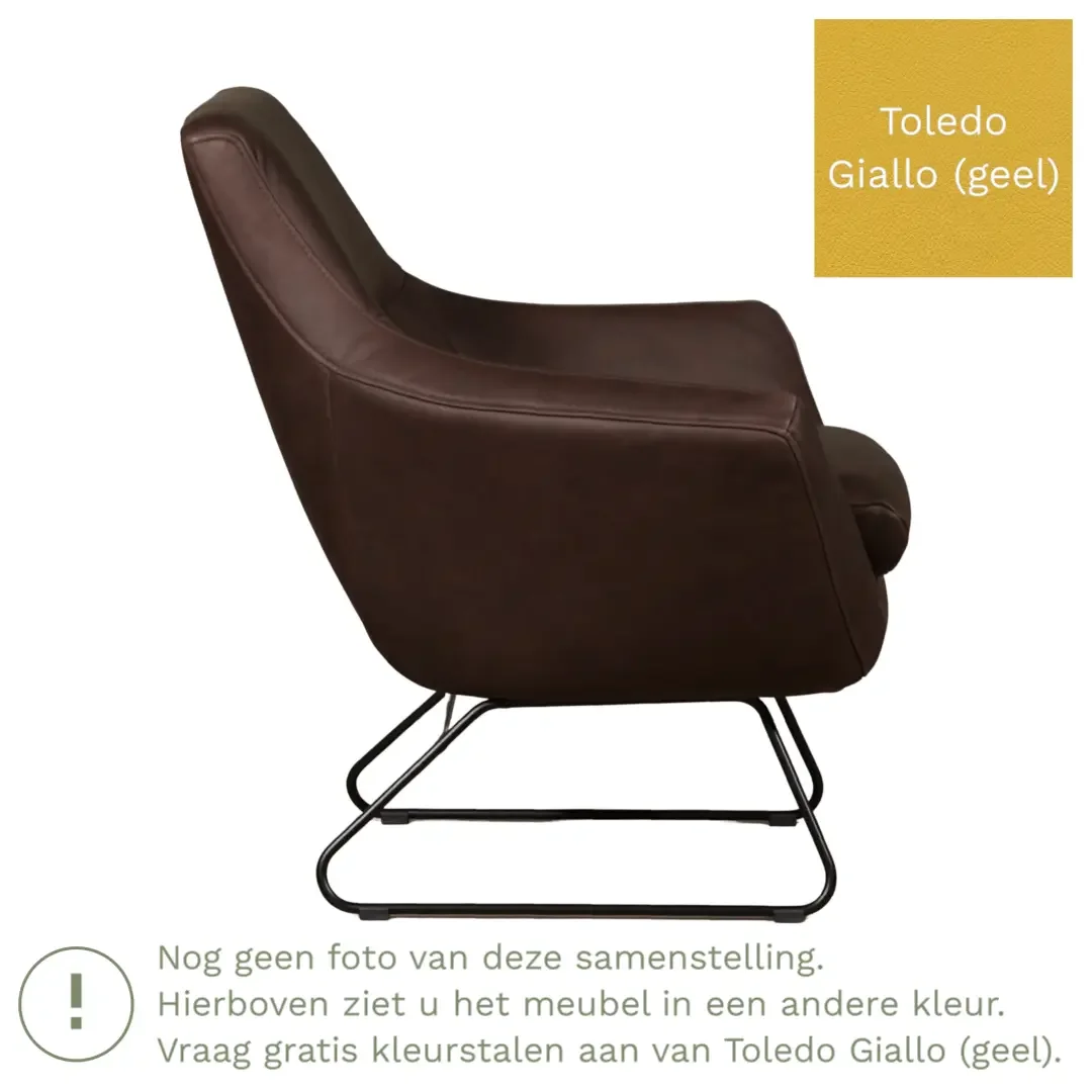 afbeelding van Leren fauteuil Fame - Toledo Giallo (geel)