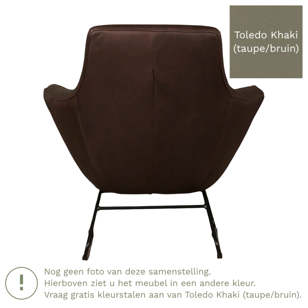 afbeelding van Leren fauteuil Fame - Toledo Khaki (taupe/bruin)