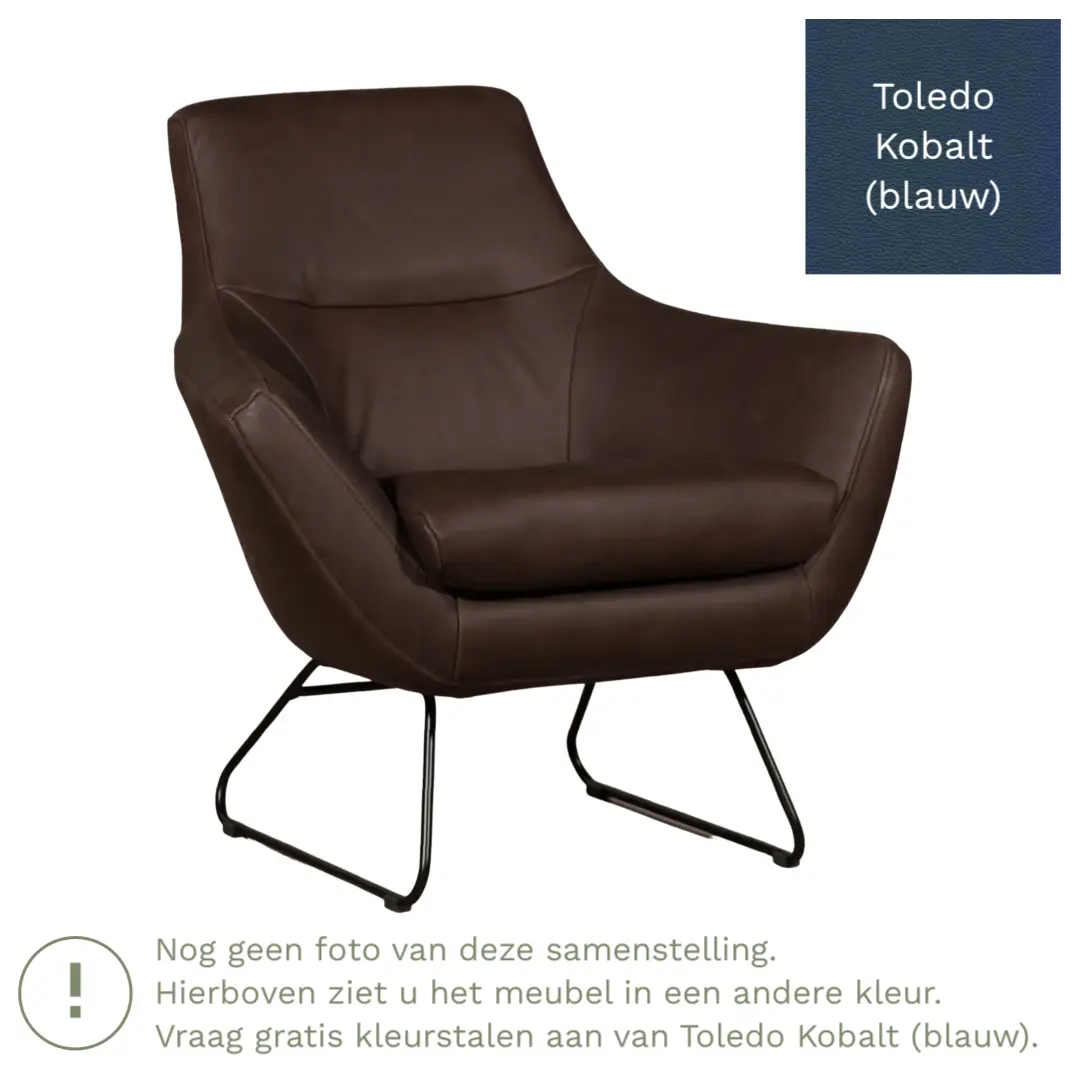 afbeelding van Leren fauteuil Fame - Toledo Kobalt (blauw)