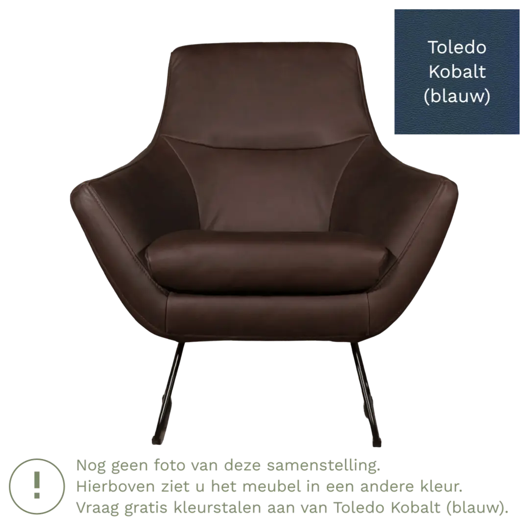 afbeelding van Leren fauteuil Fame - Toledo Kobalt (blauw)