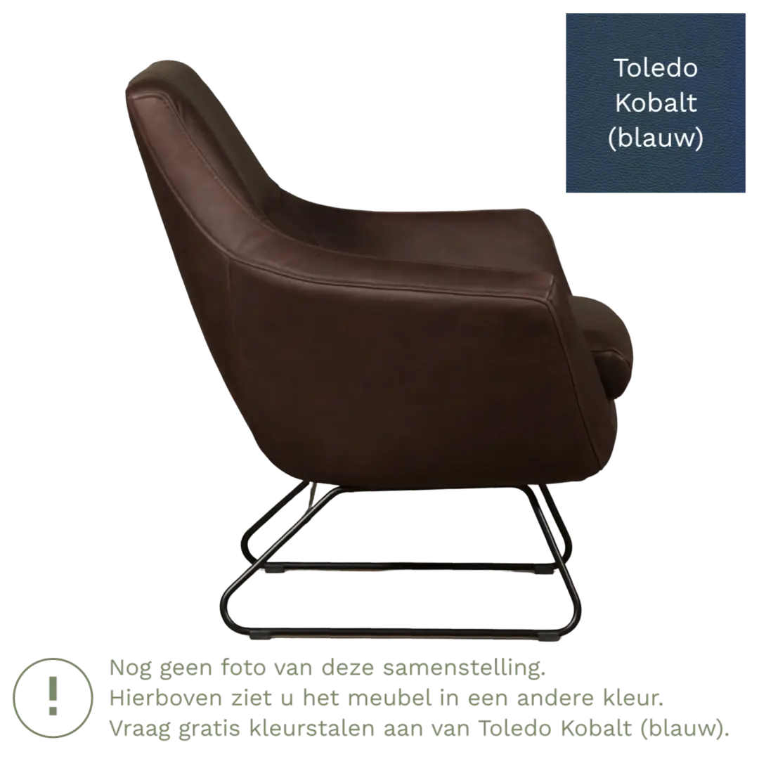 afbeelding van Leren fauteuil Fame - Toledo Kobalt (blauw)