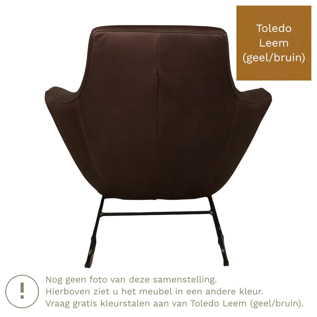 afbeelding van Leren fauteuil Fame - Toledo Leem (geel/bruin)