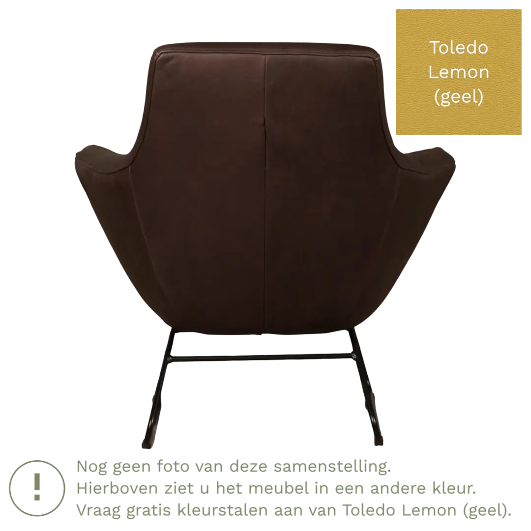 afbeelding van Leren fauteuil Fame - Toledo Lemon (geel)