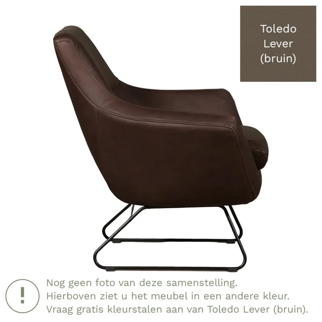 afbeelding van Leren fauteuil Fame - Toledo Lever (bruin)