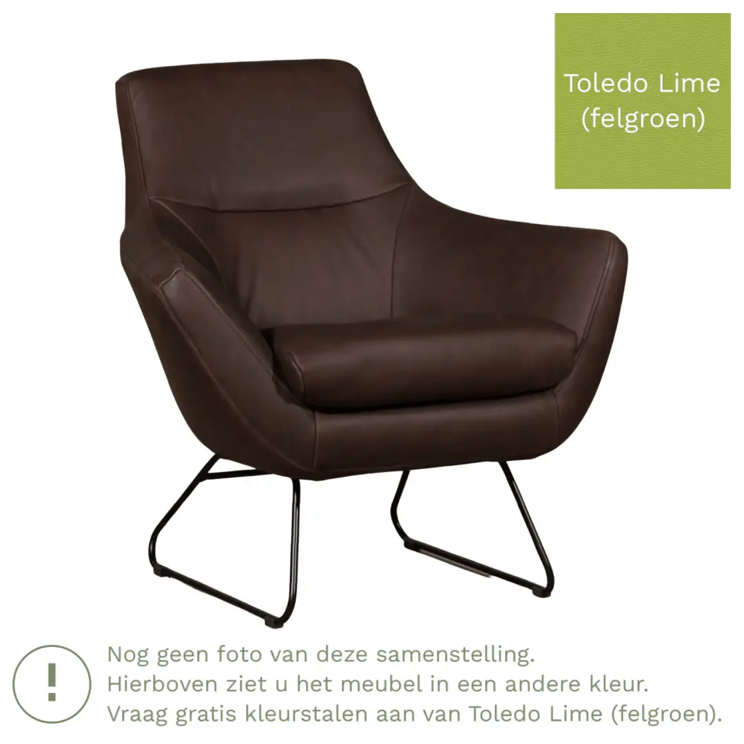 afbeelding van Leren fauteuil Fame - Toledo Lime (felgroen)