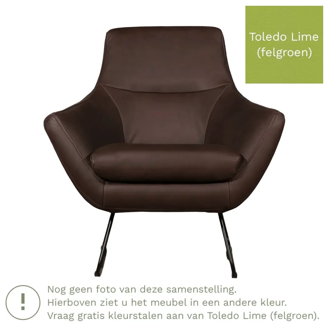 afbeelding van Leren fauteuil Fame - Toledo Lime (felgroen)